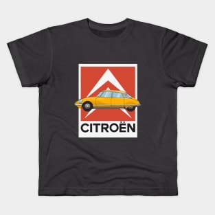 Citroen DS Orange Illustration Kids T-Shirt